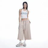カットオフワイドバミューダスウェットパンツ- BEIGE