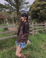 ボヘミアンサマーアイレットパンチングニット