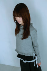 ドットフリルTシャツ (gray)