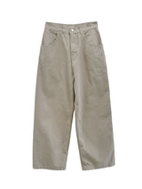 Poble Embroidered Patch Rivet Cotton Pants