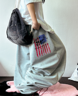 HIP PRINT AMERICAN FLAG VER🤍🤎 ツープリーツバルーンコットンパンパンツ - 4 COLORS