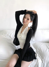 Auti Tencel Open See-through Cardigan