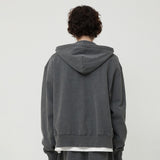 ピグメントダイイングフーディージップアップ DEEP GRAY
