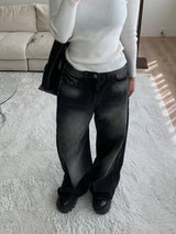 Dual Switch Gradient Flap Pocket Two-Way Snap Wide Pants (3 Colors)