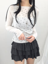 Mini dot ribbed t