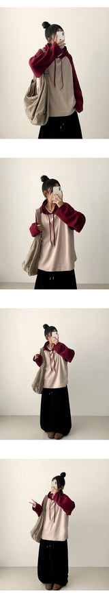 Rogle washed-out banding side pin tuck cotton wide pants