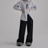[made/4size] [Tinde] Roll-Up Raw Denim Wide Pants -2color