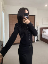 Annie Slim Button Long Sleeve Cardigan