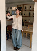 #Ribbon Strap Layered Tiered Cardigan (3color)