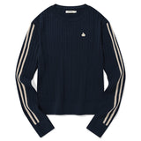 KIRSH プレーンラインポイントケーブルニット [NAVY]