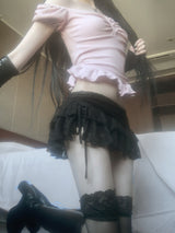 レイナフリルレースドスカート (Black)