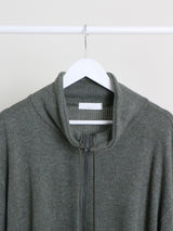 Hakata Stripe Coloring String Knitwear Zip-Up