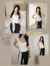 Daisy White Punching Sleeveless T-shirt