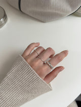 [5 set] Bold Twist Ring Set 