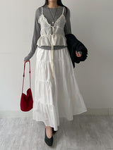 Frilled See-through Layered Bustier