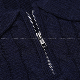 Liu Cable Semi Zip Up Karanite