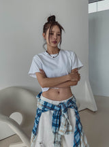 Mully ダメージコットンクロップTシャツ