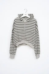 (W) Mush Striped Zip Hoodie (2color)