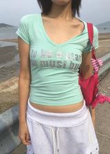 GLITTER V TEE (5color)