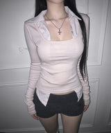 rumi collared tee (3colors)