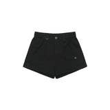 Vintage Rolled-up Cotton Shorts - BLACK