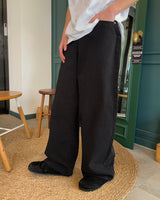 Wide leg denim pants