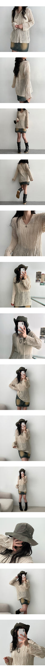 Laro Eyelet Punching Knitwear (3 colors)