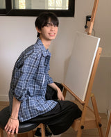 モネサマーチェックシャツ