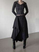 Beon Drape Unbalanced Flared Skirt