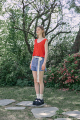 FRILL PUNCHING KNIT VEST (2 COLORS)