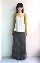 Vintage pocket washed long skirt