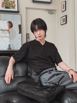 スラップVネックハーフTシャツ