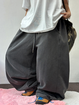 オーバーピッグベーシックバルーンサイドスリットロングパンツ - 4 COLORS