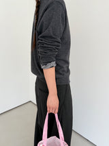 check frill cardigan 