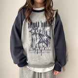 Heart lettering raglan sweatshirt