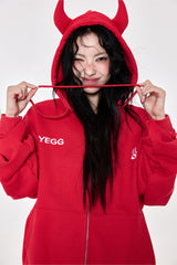 [BASIC] Devil Hoodie Red