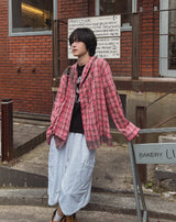 Venish dirty hood check shirt