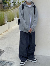 Space String ballon denim wide pants 2color