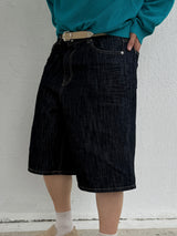 Indigo embo bermuda pants