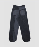 WASHED SWITCHED DENIM PANTS