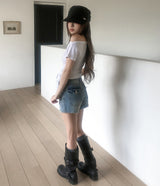 Perry Back Pocket Short Denim Shorts