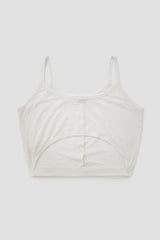 Linen blend Cutout top, Ivory