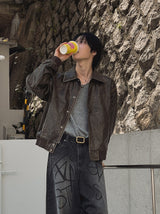 Honey Crack Leather Jacket