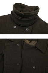 アンバーベルトダブルコート brown
