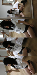 [MADE] ROSE LOGO CROPPED TEE IVORY  