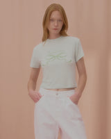 ラブリボンクロップTシャツ-MINT