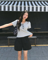 [MADE/S,M] ベーシックレーヨンVネック半袖Tシャツ