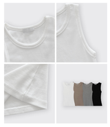 Muse Stretchy Ribbed Round Neck Sleeveless / 4 Colors