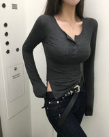 [MADE] TAS Side Slit Long Sleeve Top