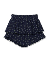 RUFFLE FLOWER SKIRT PANTS(NAVY)